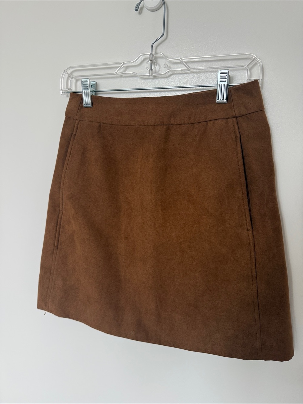 J. Crew Camel Suede A-Line Mini Skirt